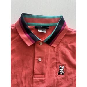 Psycho Bunny Pima Cotton Polo Shirt Red Skull Bunny Logo Men’s Tipped Collar 4